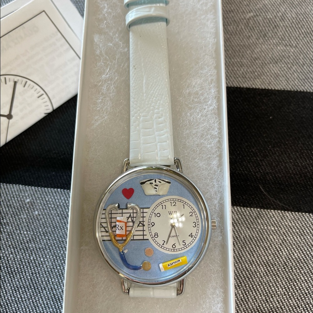 NWOT- Whimsical blue nurse watch